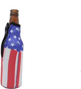 img 3 attached to 🍺 Neoprene Beer Bottle Sleeves (6 Pack) with American Flag Design and Bottle Opener - Fits 12 Ounce Glass Beer Bottles