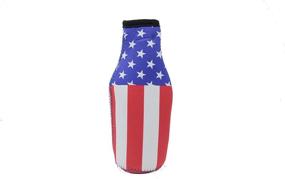 img 2 attached to 🍺 Neoprene Beer Bottle Sleeves (6 Pack) with American Flag Design and Bottle Opener - Fits 12 Ounce Glass Beer Bottles