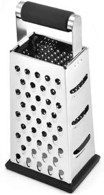 img 3 attached to NILICAN Stainless Steel Four-sided Boxed Grater for Cucumbers, Carrots, Cheese, Melon & Potatoes with Non-slip Handle – Includes Peeler