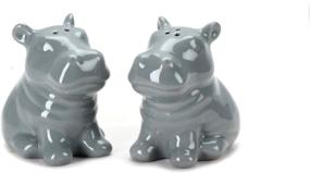 img 1 attached to Omniware Hippo Salt Pepper Shakers Grey