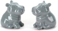 omniware hippo salt pepper shakers grey logo