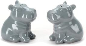 img 2 attached to Omniware Hippo Salt Pepper Shakers Grey