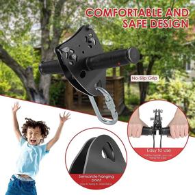 img 1 attached to 🪢 Backyard Zipline Kits: Trolley for Kids and Adults, Outdoor Half Body Safety Belt with Spring Brake, 80ft Line, Supports up to 330 lbs - Ideal for Outdoor Playground Entertainment