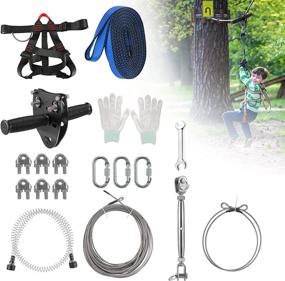 img 4 attached to 🪢 Backyard Zipline Kits: Trolley for Kids and Adults, Outdoor Half Body Safety Belt with Spring Brake, 80ft Line, Supports up to 330 lbs - Ideal for Outdoor Playground Entertainment