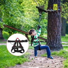 img 3 attached to 🪢 Backyard Zipline Kits: Trolley for Kids and Adults, Outdoor Half Body Safety Belt with Spring Brake, 80ft Line, Supports up to 330 lbs - Ideal for Outdoor Playground Entertainment