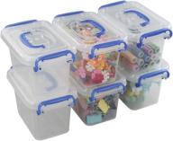 🗄️ mini clear plastic storage bin, small latch box, 1.5 l, pack of 6 by morcte logo