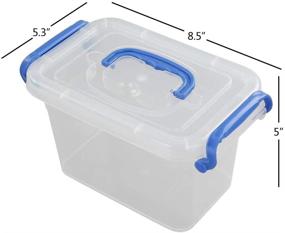 img 3 attached to 🗄️ Mini Clear Plastic Storage Bin, Small Latch Box, 1.5 L, Pack of 6 by Morcte