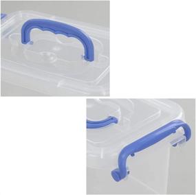 img 2 attached to 🗄️ Mini Clear Plastic Storage Bin, Small Latch Box, 1.5 L, Pack of 6 by Morcte