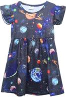 👗 enchanting nc space-themed girls flutter pearl dress: perfect for toddler's birthday party and boutique fashion in spring and summer logo