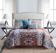 colorful and stylish: vcny 5 piece natasha quilt set for full/queen beds logo