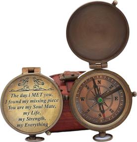 img 4 attached to 🧭 Engraved Compass: Meaningful Gift for Husband, Anniversary & Wedding Gift for Him, Long Distance Relationship Surprises, Perfect Fiance Gift – Show your Love to the Army Boyfriend!