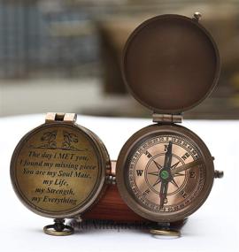 img 1 attached to 🧭 Engraved Compass: Meaningful Gift for Husband, Anniversary & Wedding Gift for Him, Long Distance Relationship Surprises, Perfect Fiance Gift – Show your Love to the Army Boyfriend!