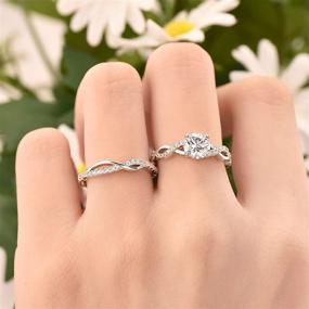 img 2 attached to 💍 Stunning SHELOVES Infinity Engagement Wedding Ring Set: White Round Cz, 925 Sterling Silver, Size 5-12