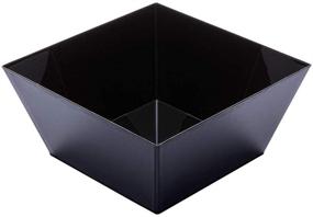 img 2 attached to 25 Medium Square Plastic Serving Bowls - 18 Ounce, Recyclable, Crack-Resistant, Black Plastic Square Disposable Bowls, Durable, Ideal for Parties Or Catering Events - Restaurantware
