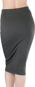 img 2 attached to ToBeInStyle Womens Premium Cotton Blend Basic Women's Clothing in Skirts