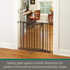 img 2 attached to 🐾 Windsor Arch Pet Gate: Triple Lock, Heavy Duty Metal Construction, Pressure Mount, Fits 28.25"-38.25" Wide, 28.5" Tall, Matte Bronze - Ideal for Dogs and Cats, MYPET™