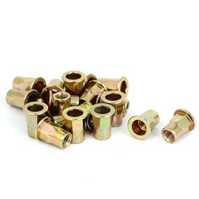 img 1 attached to uxcell M6x15mm Half Hex Body Flat Head 🔩 Blind Rivet Nuts Nutserts - 20 Pack for Fastening