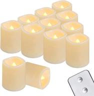 homemory flameless votive candles with remote - 12pcs flickering led tealight candles, battery operated and realistic fake votive candle for wedding, halloween, christmas decorations (battery included) logo