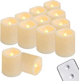 img 4 attached to Homemory Flameless Votive Candles with Remote - 12PCS Flickering LED Tealight Candles, Battery Operated and Realistic Fake Votive Candle for Wedding, Halloween, Christmas Decorations (Battery Included)