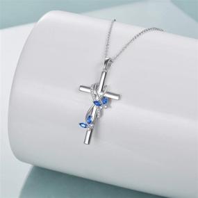 img 1 attached to 🦋 POPLYKE Butterfly Cross Necklace - Elegant 925 Sterling Silver Pendant for Women and Girls - Stunning Butterfly Jewelry Gift