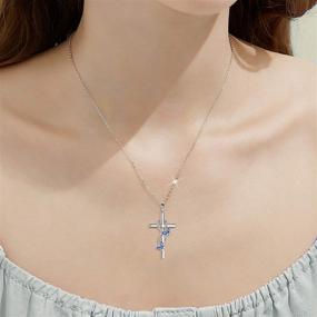 img 3 attached to 🦋 POPLYKE Butterfly Cross Necklace - Elegant 925 Sterling Silver Pendant for Women and Girls - Stunning Butterfly Jewelry Gift