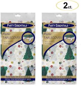 img 3 attached to 🎄 Christmas Party: Heavy Duty Disposable Table Cover & Banner, 54" x 108" – 2-Count