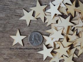 img 1 attached to 🌟 50 Pack of 1.25 inch Small Wood Stars: Ideal for Crafts and Décor