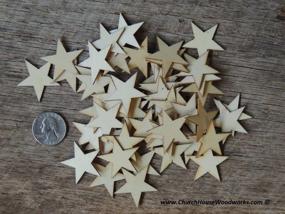 img 2 attached to 🌟 50 Pack of 1.25 inch Small Wood Stars: Ideal for Crafts and Décor