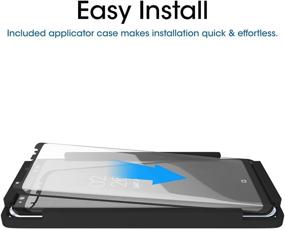 img 3 attached to Защитное стекло для экрана amFilm для Samsung Galaxy S8, закаленное стекло, трехмерный изогнутый дизайн с точечной матрицей и легкий установочный поддон, совместимо с чехлами (черное).