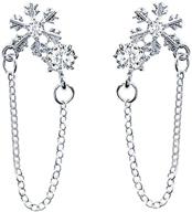 ❄️ sluynz 925 sterling silver cz snowflake dangle earrings | sparkling snowflake tassel jewelry for women & teen girls logo