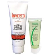💁 advanced formaldehyde-free brazilian keratin hair blowout treatment with inverto 120ml – repair and straighten hair | keratin research keratina brasilera logo