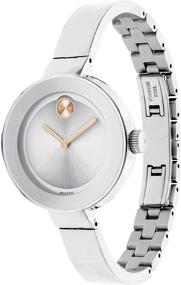 img 2 attached to ⌚️ Movado Women's BOLD Stainless Steel Watch - Sunray Dial, Silver/Gold/Pink (Model 3600194)