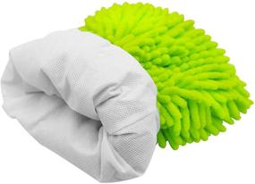 img 2 attached to Extra Large Car Wash Mitt - 2Pack Premium Chenille Microfiber Wash Glove – Reusable and Super Soft – Wet and Dry – No Lint Scratch – Green & Blue