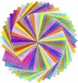 img 4 attached to 🌈 400 Sheet UPlama 7CM Square Origami Paper - Shiny Rainbow Glitter Decoration Paper, Perfect for DIY Crafts and Folding Projects