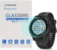 poyiccot 2-pack ultra-thin tempered glass screen protector for garmin forerunner 945 - 9h hardness, scratch resistant film logo