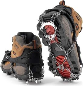 img 4 attached to 🦈 SHARKMOUTH Ice Traction Cleats - Winter Snow Grips for Boots and Shoes with 23 Stainless Steel Spikes - Anti Slip, Safe Protection for Walking, Jogging, Climbing, and Hiking on Snow and Ice