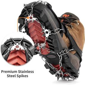 img 2 attached to 🦈 SHARKMOUTH Ice Traction Cleats - Winter Snow Grips for Boots and Shoes with 23 Stainless Steel Spikes - Anti Slip, Safe Protection for Walking, Jogging, Climbing, and Hiking on Snow and Ice