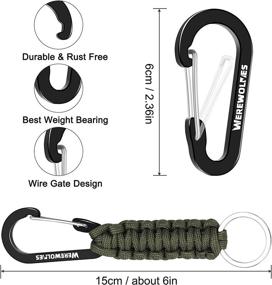 img 2 attached to 🐺 Premium WEREWOLVES Paracord Keychain: Durable Carabiner Lanyard Clip for Men and Women