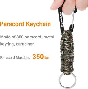 img 3 attached to 🐺 Premium WEREWOLVES Paracord Keychain: Durable Carabiner Lanyard Clip for Men and Women