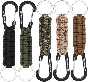 img 4 attached to 🐺 Premium WEREWOLVES Paracord Keychain: Durable Carabiner Lanyard Clip for Men and Women