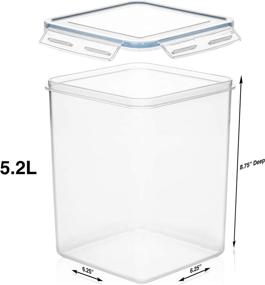 img 1 attached to 📦 Set of 4 Extra Large Food Storage Containers with 5.2L Capacity (175.9oz) - Airtight & Leakproof - Includes 4 Measuring Cups + Labels - Perfect for Sugar, Flour, Baking Supplies - Clear Plastic