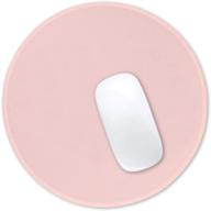 🖱️ hsurbtra mouse pad: premium-textured small round mousepad 8.7 x 8.7 inch pink, stitched edge anti-slip waterproof rubber mouse mat - perfect for office, home, gaming, laptop - men, women, kids logo