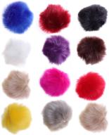 12pcs ultnice diy faux fur pom poms: fluffy ball accessories for hats, scarves, bags, and charms - knitting essential logo