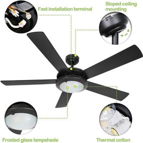 img 3 attached to 🔌 Hykolity 52 Inch Modern Style Ceiling Fan with Dimmable Light Kit and Remote Control – Perfect for Living room, Bedroom, Basement, Kitchen, Garage