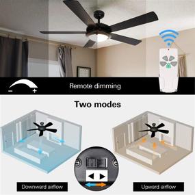 img 2 attached to 🔌 Hykolity 52 Inch Modern Style Ceiling Fan with Dimmable Light Kit and Remote Control – Perfect for Living room, Bedroom, Basement, Kitchen, Garage