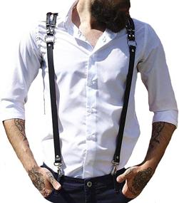 img 4 attached to Leather Harness Adjustable Clubwear Costume Men's Accessories