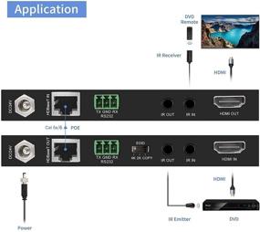 img 3 attached to HDMI Extender Over Ethernet 4K 60Hz Uncompressed 444 - Cat5e Cat6 Up to 40m(165ft)/ 70m (230ft), with CEC, RS232, POE, IR, HDCP2.2 and EDID Switch