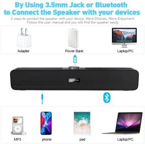 img 1 attached to 🔊 VOTNTUT Computer Speaker Bluetooth 5.0 - USB Powered Stereo Sound Bar Speaker for Desktop, Laptop, Phone, iPad - PC Speakers