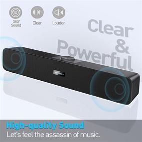 img 3 attached to 🔊 VOTNTUT Computer Speaker Bluetooth 5.0 - USB Powered Stereo Sound Bar Speaker for Desktop, Laptop, Phone, iPad - PC Speakers