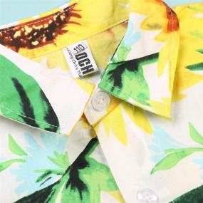 img 2 attached to 🌺 OCHENTA Little &amp; Big Boy's Lightweight Hawaiian Floral Shirt, Short Sleeve Aloha Tropical Dress Tops with Button Down Styling